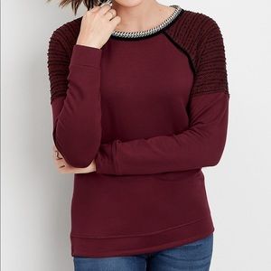 Maurice’s Maroon Sweatshirt Top SM